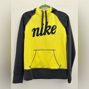 Nike Therma-Fit Women's Small-Bright Yellow/Charcoal Gray Hooded Sweatshirt